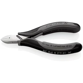 Knipex elektronikai oldalcsípő fogó ESD többkomponensű nyél 115 mm