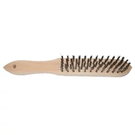 Abraboro kézi drótkefe fa nyéllel 4 soros 140x290 mm / 0.30 INOX