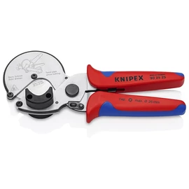 KNIPEX 90 25 25 Csővágó kompozit és műanyag csövekhez többkomponensű burkolattal krómozott 210 mm