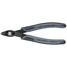 Knipex elektronikai oldalcsípő fogó Super Knips XL ESD többkomponensű nyél barnított 140 mm