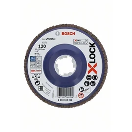 Bosch lamellás tárcsa 125x22.23 mm P120 fém+inoxhoz Zirkon X571 egyenes X-Lock