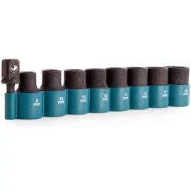 Makita dugókulcs készlet 1/2" 8,10,12,13,14,15,17,18mm + 1/4"-1/2" adapter 9 részes