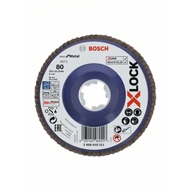 Bosch lamellás tárcsa 125x22.23 mm P80 fém+inoxhoz Zirkon X571 egyenes X-Lock