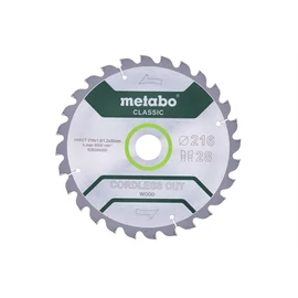 Metabo körfűrészlap 216x30 28WZ 5° akkus fűrészhez CutClassic