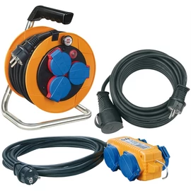 Brennenstuhl Power-Pack-Set kábeldob 10m IP44 + hosszabbító kábel 10m + 4-utas elosztó 5m