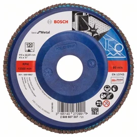 Bosch lamellás tárcsa 115x22.23 mm P120 fémhez Zirkon X571 egyenes műanyag