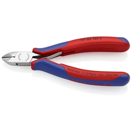 Knipex elektronikai oldalcsípő fogó keményfém vágóéllel többkomponensű nyél 120 mm