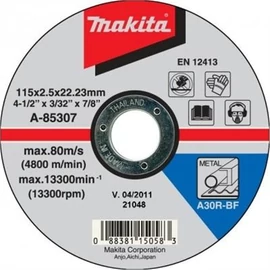 Makita vágókorong acél 115x2.5mm