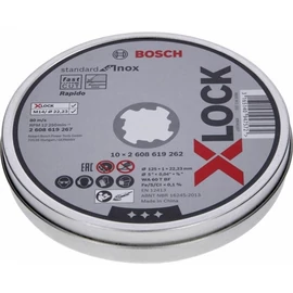 Bosch vágókorong 125x1 inoxhoz egyenes X-Lock fémdobozban (10db)