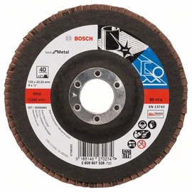 Bosch lamellás tárcsa 125x22.23 mm P40 fémhez Zirkon X571 egyenes üvegszál