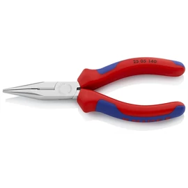 Knipex félkerekcsőrű fogó vágóéllel (rádiófogó) többkomponensű nyél, krómozott 140 mm