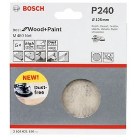 Bosch Expert M480 tépőzáras csiszolóháló, 5 db 125 mm, P240