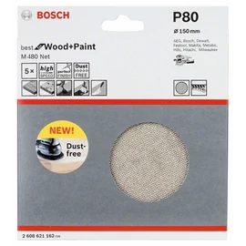 Bosch Expert M480 tépőzáras csiszolóháló, 5 db 150 mm, P80