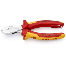 Knipex X-Cut Kompakt oldalcsípő fogó nagy áttételű krómozott VDE 160 mm, rögzítőszemmel