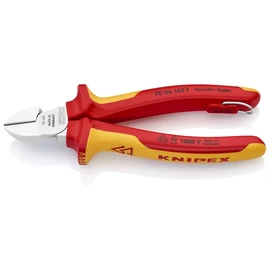 Knipex oldalcsípő fogó krómozott VDE 160 mm, rögzítőszemmel