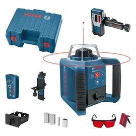Bosch GRL 300 HV Rotációs lézer vevővel, távirányítóval és akkuval