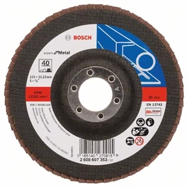 Bosch lamellás tárcsa 125x22.23 mm P40 fémhez Zirkon X551 egyenes üvegszál