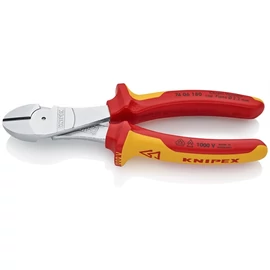 Knipex Erőkímélő oldalcsípő fogó krómozott VDE 180 mm
