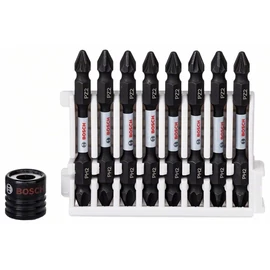 Bosch Impact Control kétvégű PH2-PZ2 bit, 8 db 65 mm + mágneses bittartó