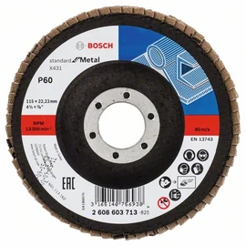 Bosch lamellás tárcsa 115x22.23 mm P60 fémhez Alox X431 egyenes üvegszál
