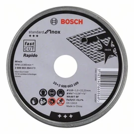 Bosch vágókorong 115x1.0mm inox egyenes 10 db