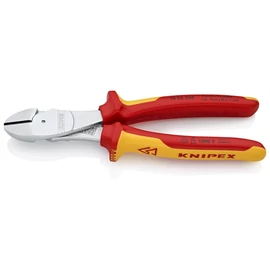 Knipex erőkímélő oldalcsípő fogó krómozott VDE 200 mm (bliszter)