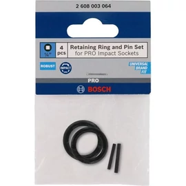 Bosch rögzítőgyűrű és tüske PRO dugókulcshoz, 1/4&quot;, 4 részes