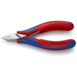 Knipex elektronikai oldalcsípő fogó lapos fejű, többkomponensű nyél 115mm