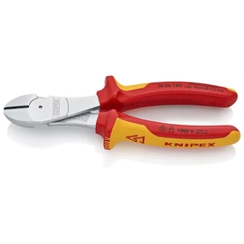 Knipex erőkímélő oldalcsípő fogó krómozott VDE 180 mm (bliszter)