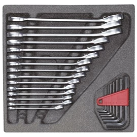 GedoreRed racsnis csillag-villáskulcs készlet modulban 8-22 mm + imbuszkulcs készlet 24 részes R22250001