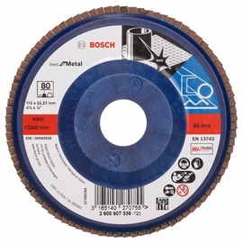 Bosch lamellás tárcsa 115x22.23 mm P80 fémhez Zirkon X571 egyenes műanyag