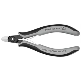 Knipex precíziós elektronikai oldalcsípő fogó ESD többkomponensű nyél barnított 120 mm (bliszter)