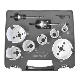 Abraboro körkivágó készlet HM 10 db 22-76 mm / adapter / Hex Key