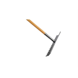 BETONTROWEL fogazott, acél betonterítő fa nyéllel