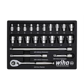 Wiha Racsnis kulcskészlet 3/8&quot; 22 részes, habbetéttel (44708)