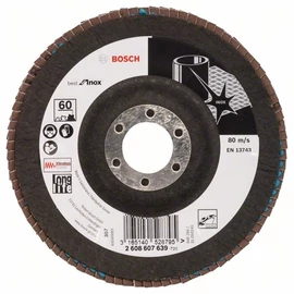 Bosch lamellás tárcsa 125x22.23 mm P60 inoxhoz Zirkon X581 kúpos üvegszál