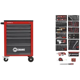 GedoreRed komplett szerszámkocsi MECHANIC szerszámokkal 166 részes 6 fiókos R21560002