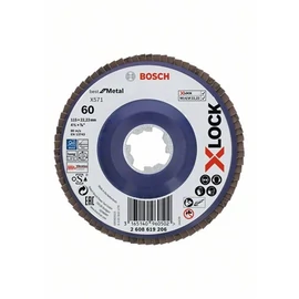 Bosch lamellás tárcsa 115x22.23 mm P60 fém+inoxhoz Zirkon X571 egyenes X-Lock