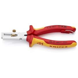 KNIPEX 11 06 160 T BK Huzalcsupaszító fogó Nyitórugóval, univerzális többrétegű köpennyel szigetelt, VDE 160 mm