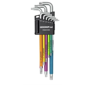 GedoreRed színes torxkulcs készlet tartóban T10-T50, 9 részes, hosszú (R36401009)
