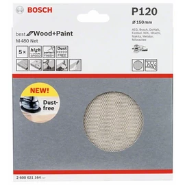 Bosch Expert M480 tépőzáras csiszolóháló, 5 db 150 mm, P120