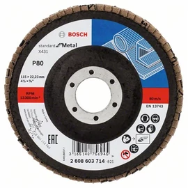 Bosch lamellás tárcsa 115x22.23 mm P80 fémhez Alox X431 egyenes üvegszál
