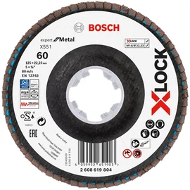 Bosch legyezőtárcsa 125x22.23 mm P60 fémhez X551 hajlított X-Lock