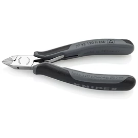 Knipex elektronikai oldalcsípő fogó keményfém vágóéllel ESD többkomponensű nyél 120 mm