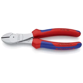 Knipex erőkímélő oldalcsípő fogó krómozott, többkomponensű nyél 180mm