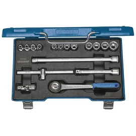 Gedore dugókulcs készlet, 3/8&quot;, 17 részes, hatszög, 6-19 mm (30 GMU-3)