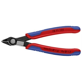 Knipex elektronikai oldalcsípő fogó Super Knips többkomponensű nyél barnított 125 mm (bliszter)