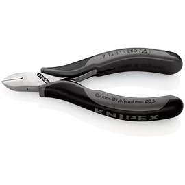 Knipex elektronikai oldalcsípő fogó kerek fejű ESD többkomponensű nyél 115 mm
