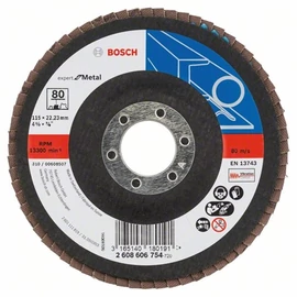 Bosch lamellás tárcsa 115x22.23 mm P80 fémhez Zirkon X551 kúpos üvegszál