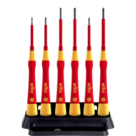 Wiha PicoFinish electric műszerész csavarhúzó készlet lapos, Phillips 7 részes, tartóval (42989)